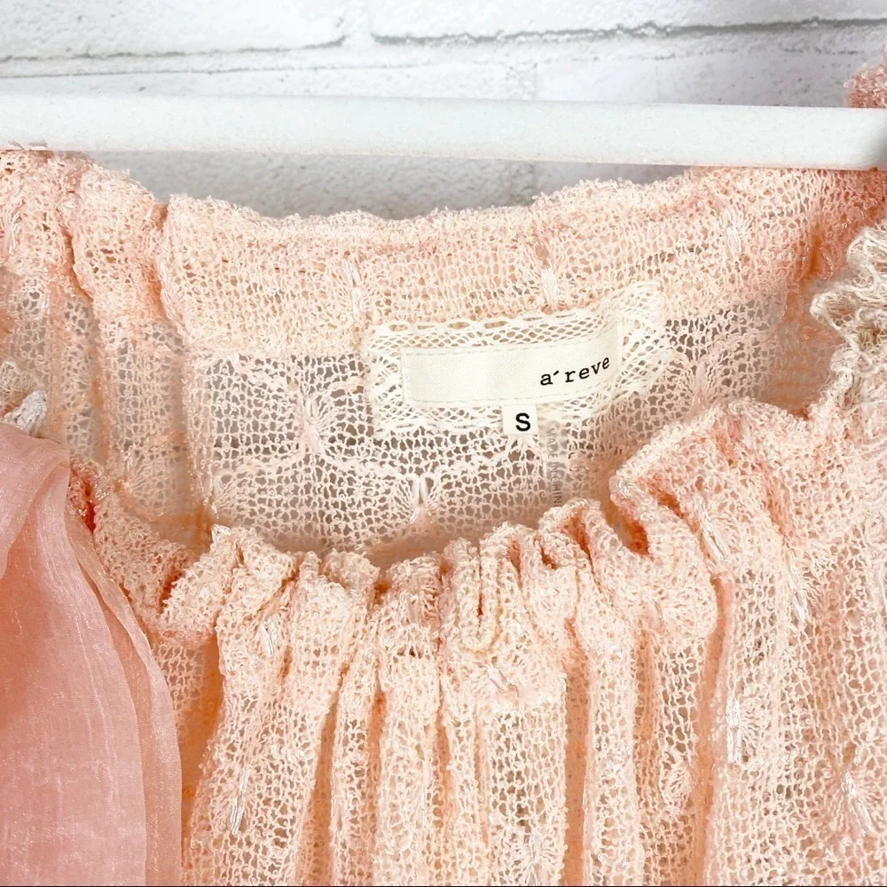 𝅺a'reve Boho Peach Lace Top - Picture 7 of 9